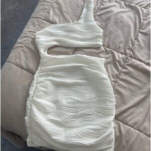 SHEIN SHEIN Textured One Shoulder Cut Out Bodycon Dress